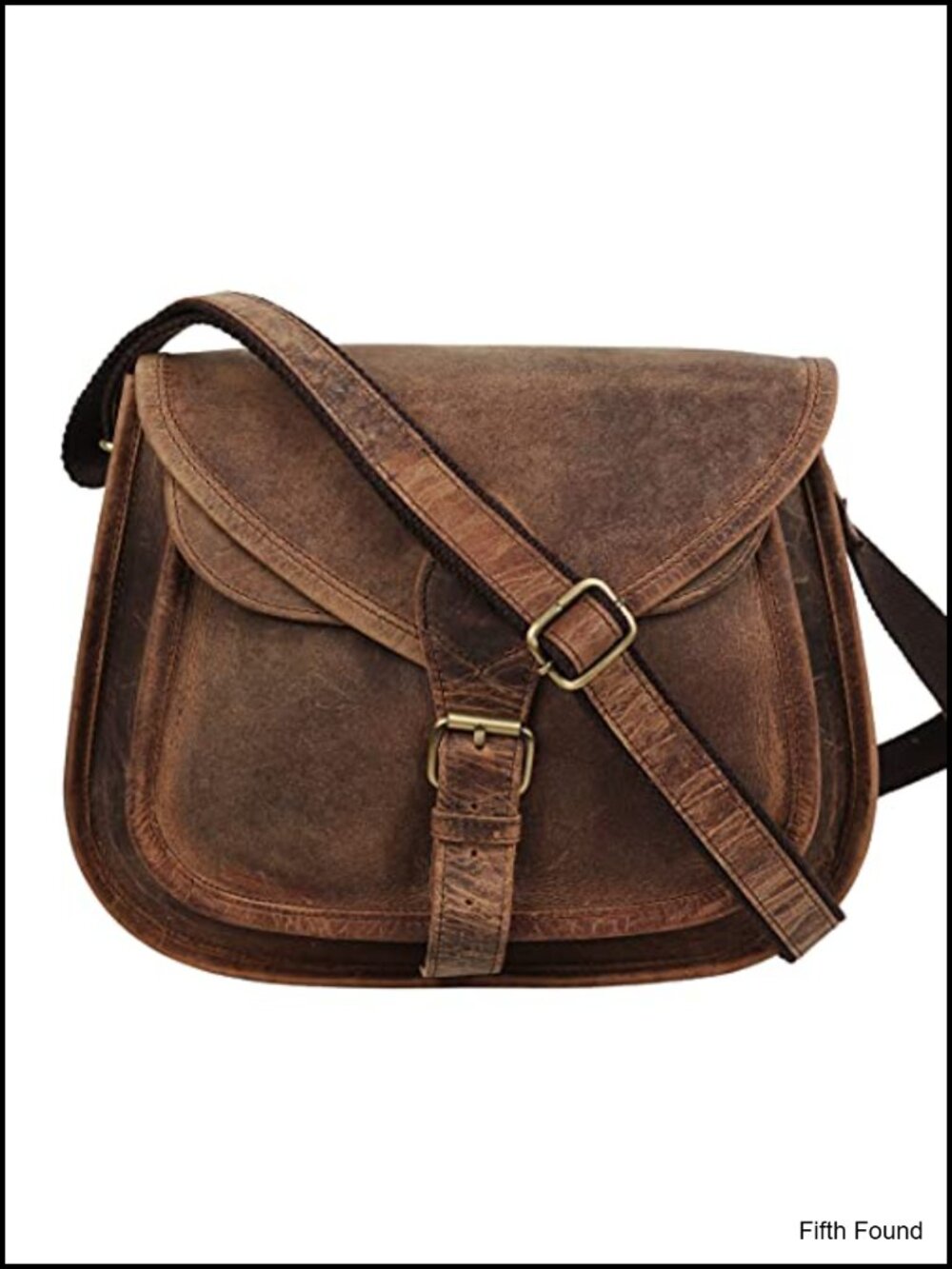 Full Grain Buffalo Leather Crossbody Satchel Bag